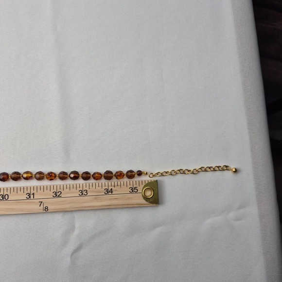 Joan Rivers Tortoise Lucite Bead Necklace 39" Long Gold Tone Statement Signed - Picture 12 of 12